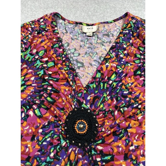 Eci New York Dress Womens Large Pink Casual Party Cocktail Coastal Work Boho - Picture 5 of 9